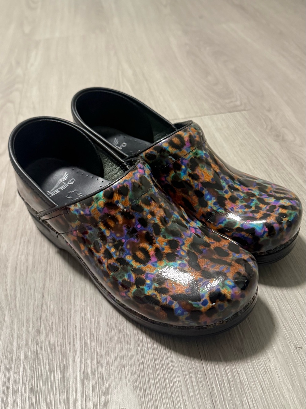 Dansko  Multicolor Leopard-Print Clog - Black Trim